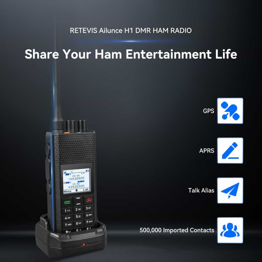 Ailunce H1 6W  APRS UHF VHF Dual Band DMR Radio with 500K Contacts