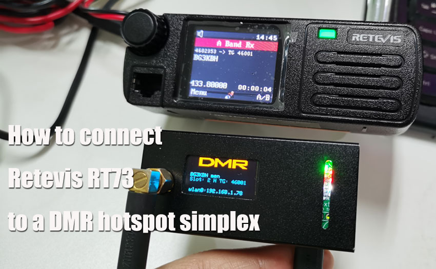 How to connect Retevis RT73 to a DMR hotspot simplex