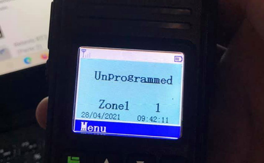 Why my walkie talkie shows Unprogrammed?