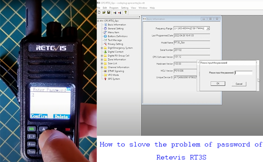 How to slove the problem of password of Retevis RT3S