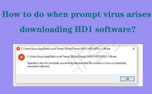 How to do when prompt virus arises  downloading HD1 software doloremque