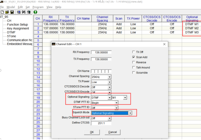 RT95 setting in the software-1