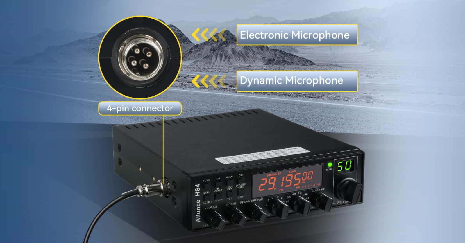 HS4 can work with Dynamic and Condenser microphones HS4 can work with Dynamic and Condenser microphones